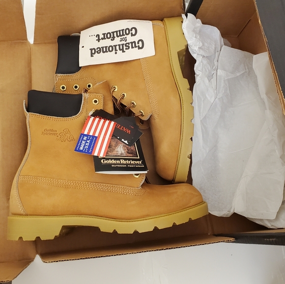 🤩New with tags and box Vintage Golden Retriever waterproof leather boots size 8 - Picture 5 of 16